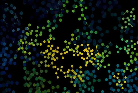 Dark Blue, Green vector backdrop with artificial intelligence data. Stock Illustration