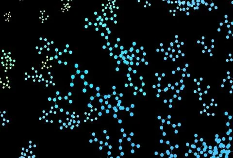 Dark Blue, Green vector background with forms of artificial intelligence. Ilustración de archivo