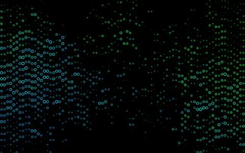 Dark Blue, Green vector background with bubbles. Stock Illustration