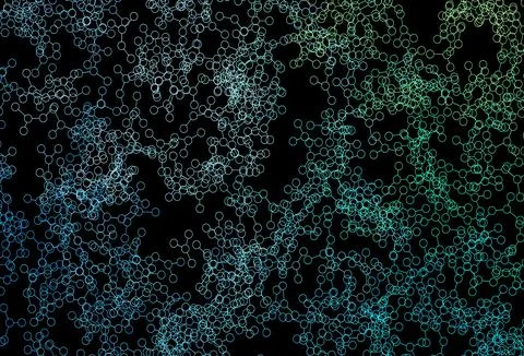 Dark Blue, Green vector background with forms of artificial intelligence. Ilustración de archivo