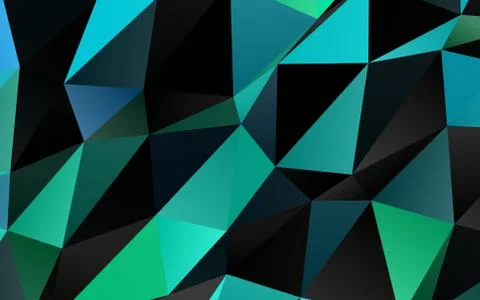 Dark Blue, Green vector blurry triangle pattern. Stockillustratie