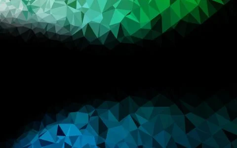 Dark Blue, Green vector blurry triangle pattern. Stock Illustration