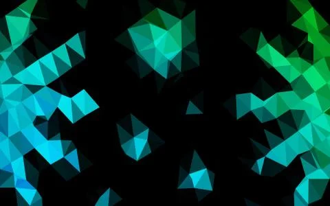 Dark Blue, Green vector blurry triangle pattern. Stockillustratie