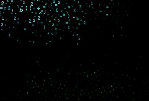 Dark Blue, Green vector cover with math elements. Illustrazione stock