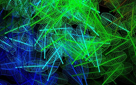 Dark Blue, Green vector doodle background with leaves. Stock Illustration
