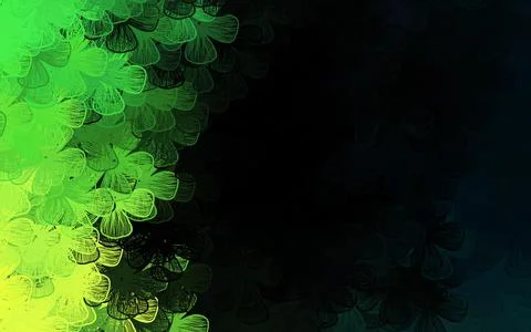 Dark Blue, Green vector elegant pattern with trees, branches. Stock Illustration