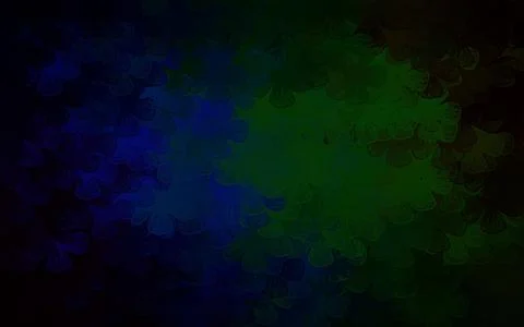 Dark Blue, Green vector elegant pattern with trees, branches. Stock Illustration