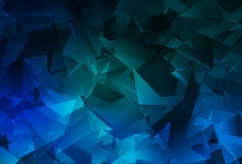 Dark Blue, Green vector gradient triangles pattern. 스톡 일러스트
