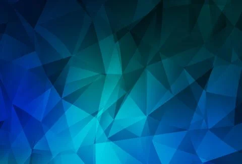 Dark Blue, Green vector gradient triangles texture. Stock Illustration