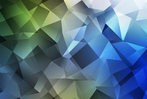Dark Blue, Green vector gradient triangles pattern. Stock Illustration