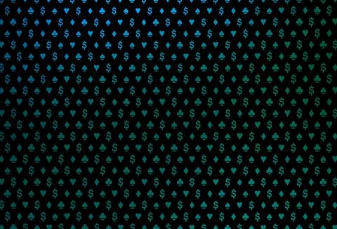 Dark blue, green vector layout with elements of cards. Stock Illustration