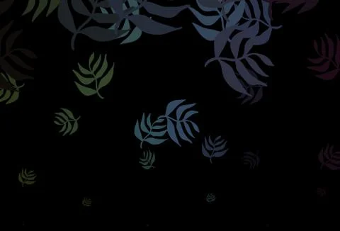 Dark Blue, Green vector natural pattern with leaves. Stock Illustration