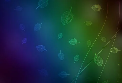 Dark Blue, Green vector natural backdrop with trees, branches. Stock Illustration
