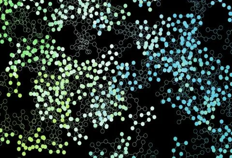 Dark Blue, Green vector pattern with artificial intelligence network. Stock Illustration
