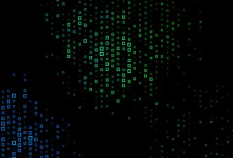 Dark Blue, Green vector pattern in square style. Stock Illustration