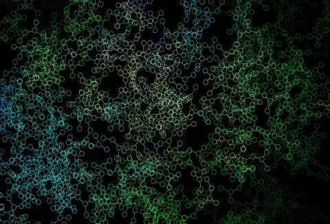 Dark Blue, Green vector pattern with artificial intelligence network. Stock Illustration
