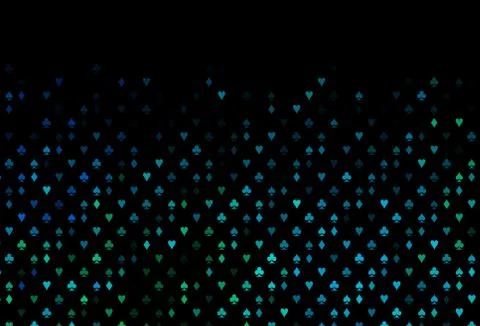 Dark Blue, Green vector pattern with symbol of cards. Stock Illustration