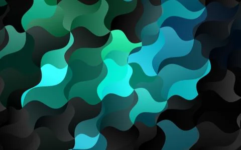 Dark Blue, Green vector pattern with liquid shapes. イラスト素材