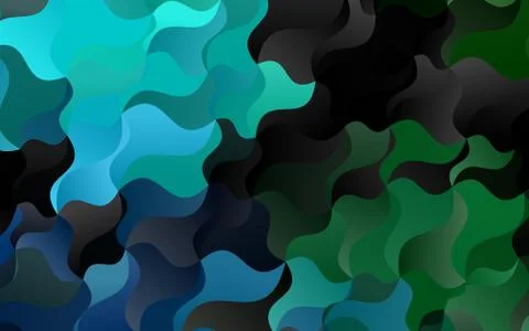 Dark Blue, Green vector pattern with bent ribbons. Illustrazione stock