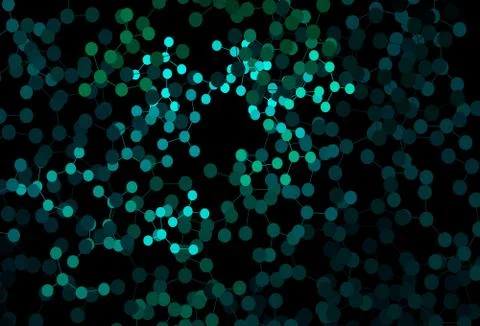 Dark Blue, Green vector pattern with artificial intelligence network. イラスト素材