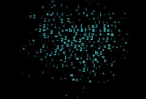 Dark Blue, Green vector pattern with arithmetic signs. Stock Illustration