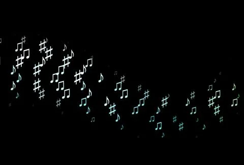 Dark Blue, Green vector pattern with music elements. 스톡 일러스트
