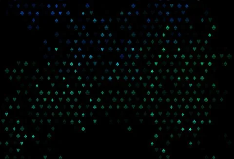 Dark Blue, Green vector pattern with symbol of cards. Illustrazione stock