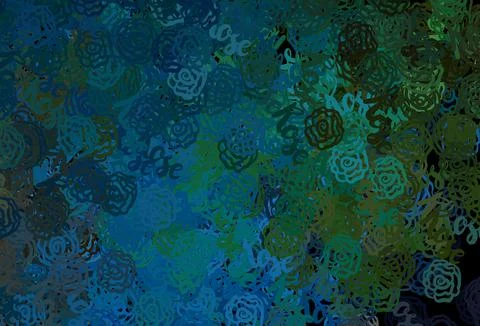 Dark Blue, Green vector pattern with random forms. Illustrazione stock