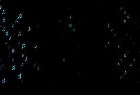 Dark Blue, Green vector pattern with music elements. イラスト素材