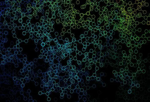 Dark Blue, Green vector pattern with artificial intelligence network. Stock Illustration