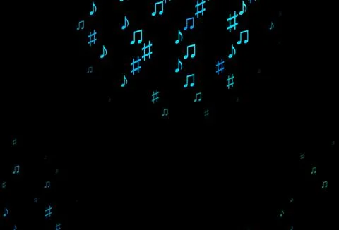 Dark Blue, Green vector pattern with music elements. Illustrazione stock