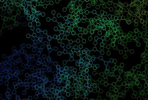 Dark Blue, Green vector pattern with artificial intelligence network. Illustrazione stock