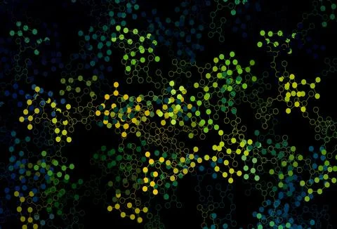 Dark Blue, Green vector pattern with artificial intelligence network. Stock Illustration