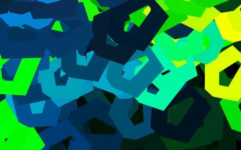 Dark Blue, Green vector pattern with colorful hexagons. Stock Illustration