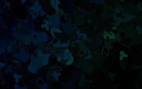Dark Blue, Green vector pattern with random forms. Stock Illustration
