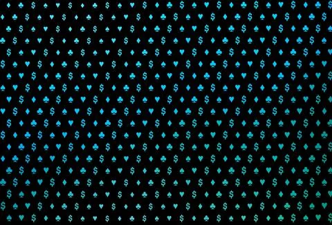 Dark blue, green vector pattern with symbol of cards. Stock Illustration