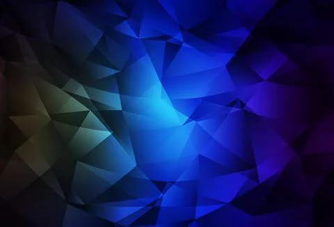 Dark Blue, Green vector polygonal background. Stock Illustration