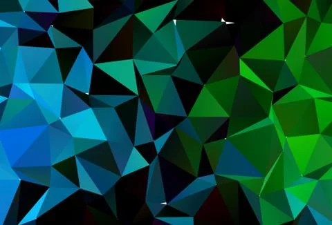 Dark Blue, Green vector shining triangular pattern. 스톡 일러스트