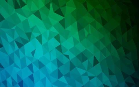 Dark Blue, Green vector shining triangular pattern. Stock Illustration