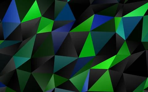 Dark Blue, Green vector shining triangular template. Ilustração Stock
