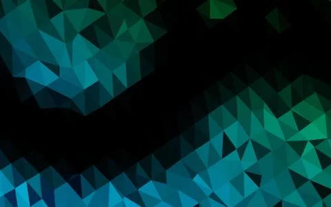 Dark Blue, Green vector shining triangular background. 库存插图