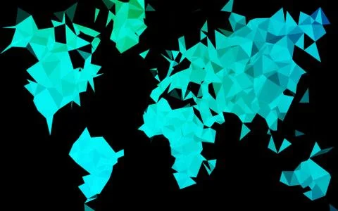 Dark Blue, Green vector shining triangular background. Illustrazione stock