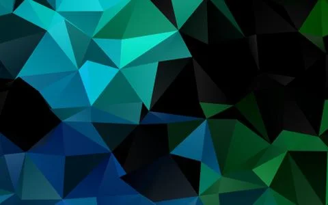Dark Blue, Green vector shining triangular pattern. Stockillustratie