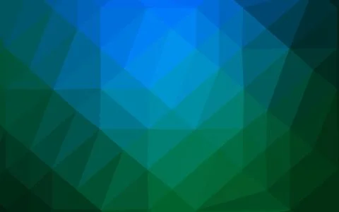 Dark Blue, Green vector shining triangular pattern. Illustrazione stock
