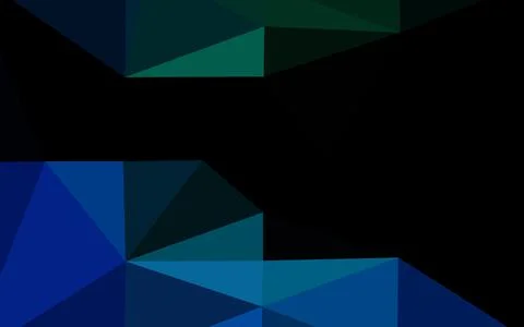 Dark Blue, Green vector shining triangular pattern. Stock Illustration