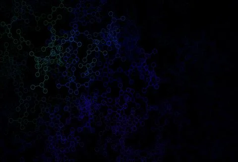 Dark Blue, Green vector template with artificial intelligence structure. Stockillustratie