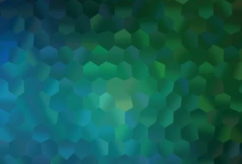 Dark Blue, Green vector texture with colorful hexagons. Illustrazione stock