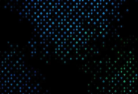 Dark Blue, Green vector texture with playing cards. Stock Illustration