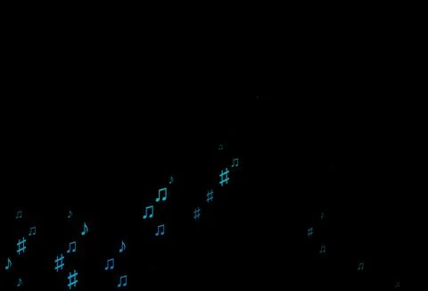 Dark Blue, Green vector texture with musical notes. Illustrazione stock