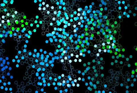 Dark Blue, Green vector texture with artificial intelligence concept. Stock Illustration